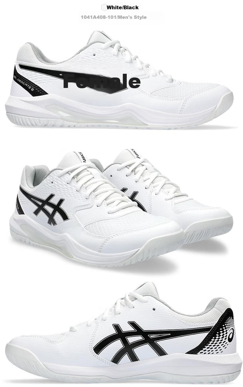 Asics Tennis Shoes GEL-DEDICATE, Durable Non-Slip Sports Shoes for Men And Women, 1041A408-101, Size 44 3