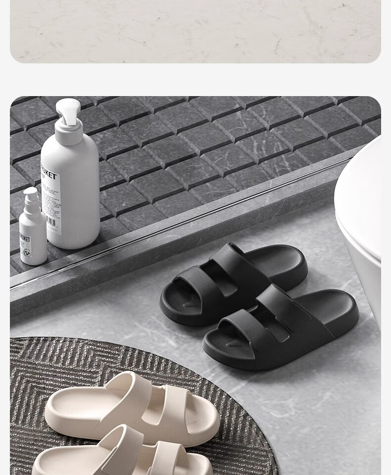 Sanli Beach Sandals Slippers for Women, Simple And Wearable Outside, EVA Non-Slip, Lazy Black, Size 42-43 5