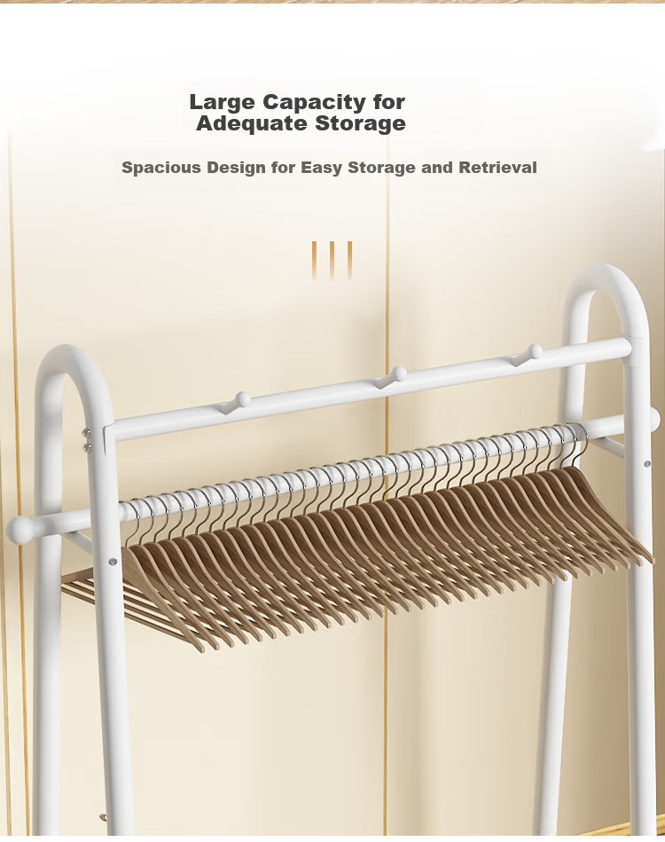 Anerya Iron Coat Rack, Floor-Standing Bedroom Clothes Hanger, Simple Indoor Hook Drying Rack, 80cm 7