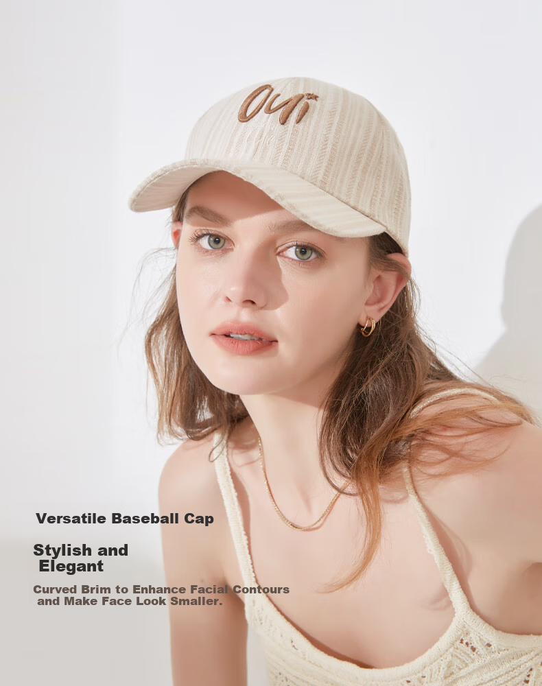 ELLE Baseball Cap for Women, Outdoor Fashion, Three-Dimensional Embroidery, Sun Protection, UV-Resistant, Large Head Circumference, Duck Tongue Hat, Mid-Autumn Festival 9