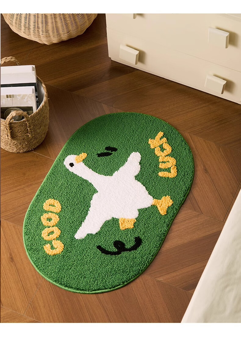 Yinshang Bathroom Mat, Toilet Entrance Non-Slip Flocked Carpet, Cute Panda Design, Quick-Drying Plush Foot Mat for Bathroom 2