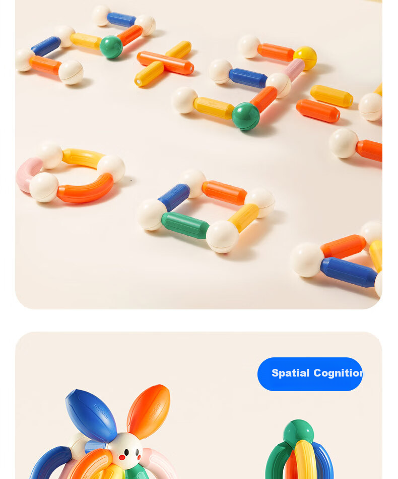 MiDeer Children's Toy Magnetic Rod, Magnetic Building Blocks, Magnetic Toys for Growth PLUS, Magnetic Rod Children's Gift 12