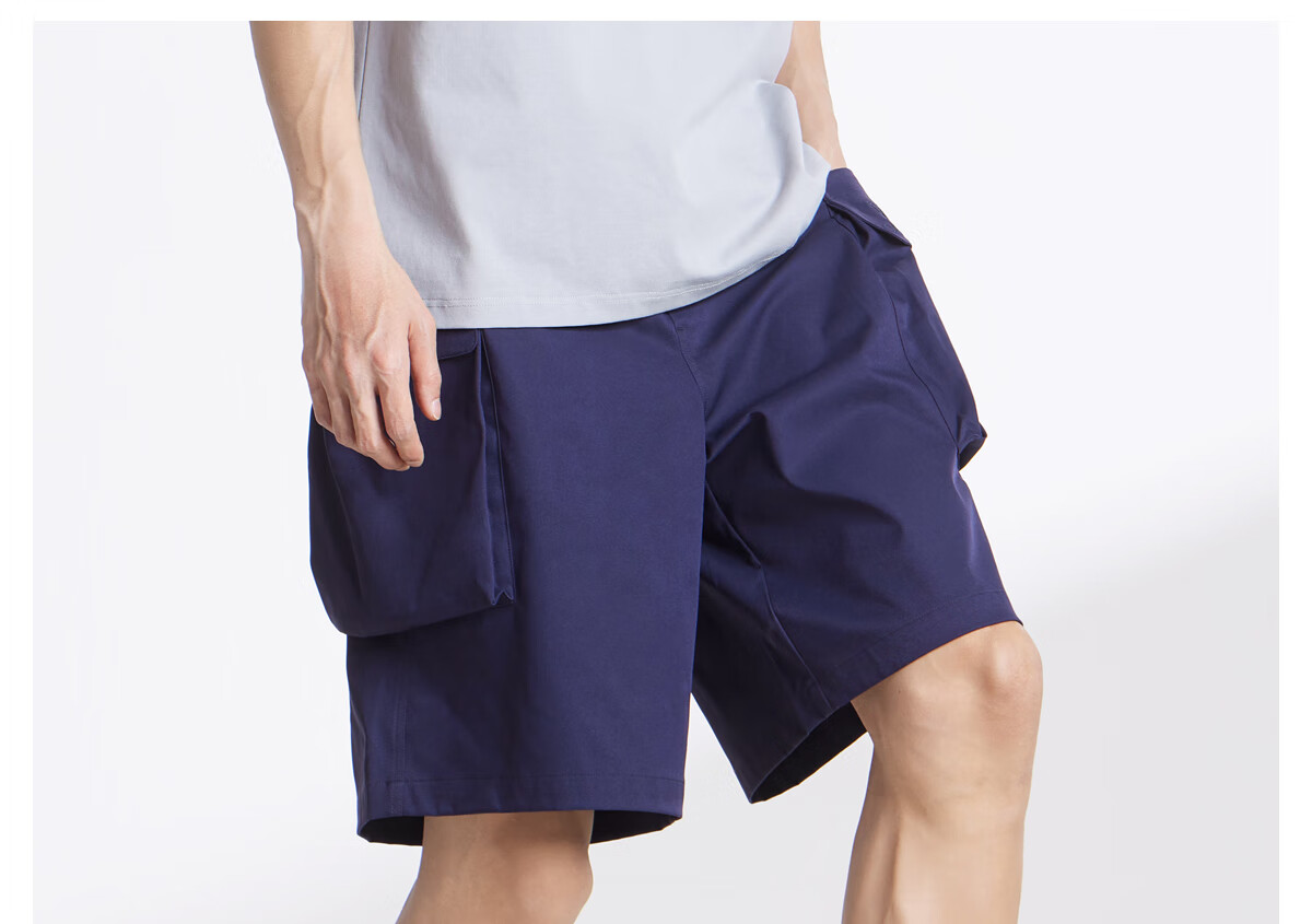 CAMEL Men's Spring And Summer New Cool Casual Workwear Loose Straight-Leg Shorts with Elastic Large Pockets M15BAWI002 3