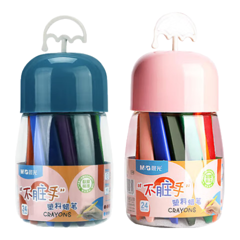 M&G Crayons, 24 Colors, Non-Staining, Triangular Handle, Coloring Pencils, Washable Oil Pastels, Art Supplies, AGMX4232 Single Tube, Educational Tools