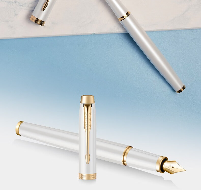 PARKER Fountain Pen, Signature Pen, Stylish Writing Fountain Pen, IM Flowing White Gold Clip Ink Pen + Graduation Commencement Gift Box, National Day Gift for Men And Wome 10