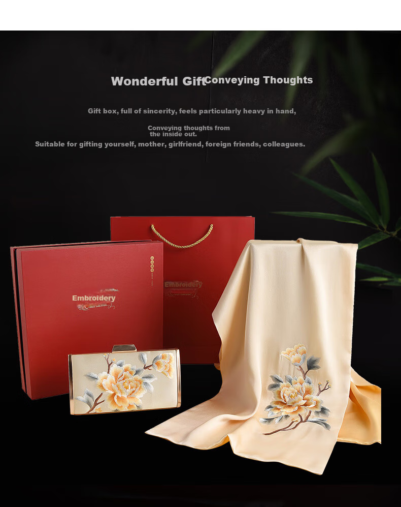 Hangsilu Silk Scarf And Bag Set, Mulberry Silk Women's Shawl, Birthday Gift for Mom Or Teacher on Mid-Autumn Festival 6