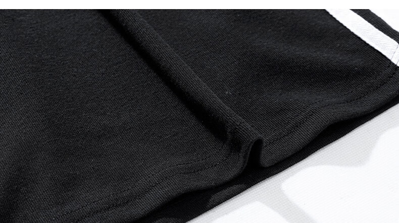 Charles Peach Heart Men's Casual Shorts Summer Classic Striped Loose Drawstring Five-Point Sports Beach Pants Black L 13