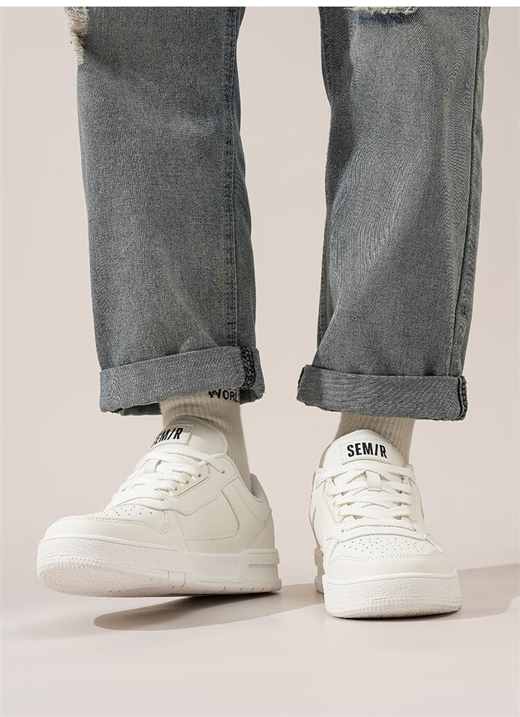 Semir Fashion Versatile White Sneakers Spring New Low-top Thick-soled Casual Skate Shoes Men STH251039 Beige Brown Size 43 11