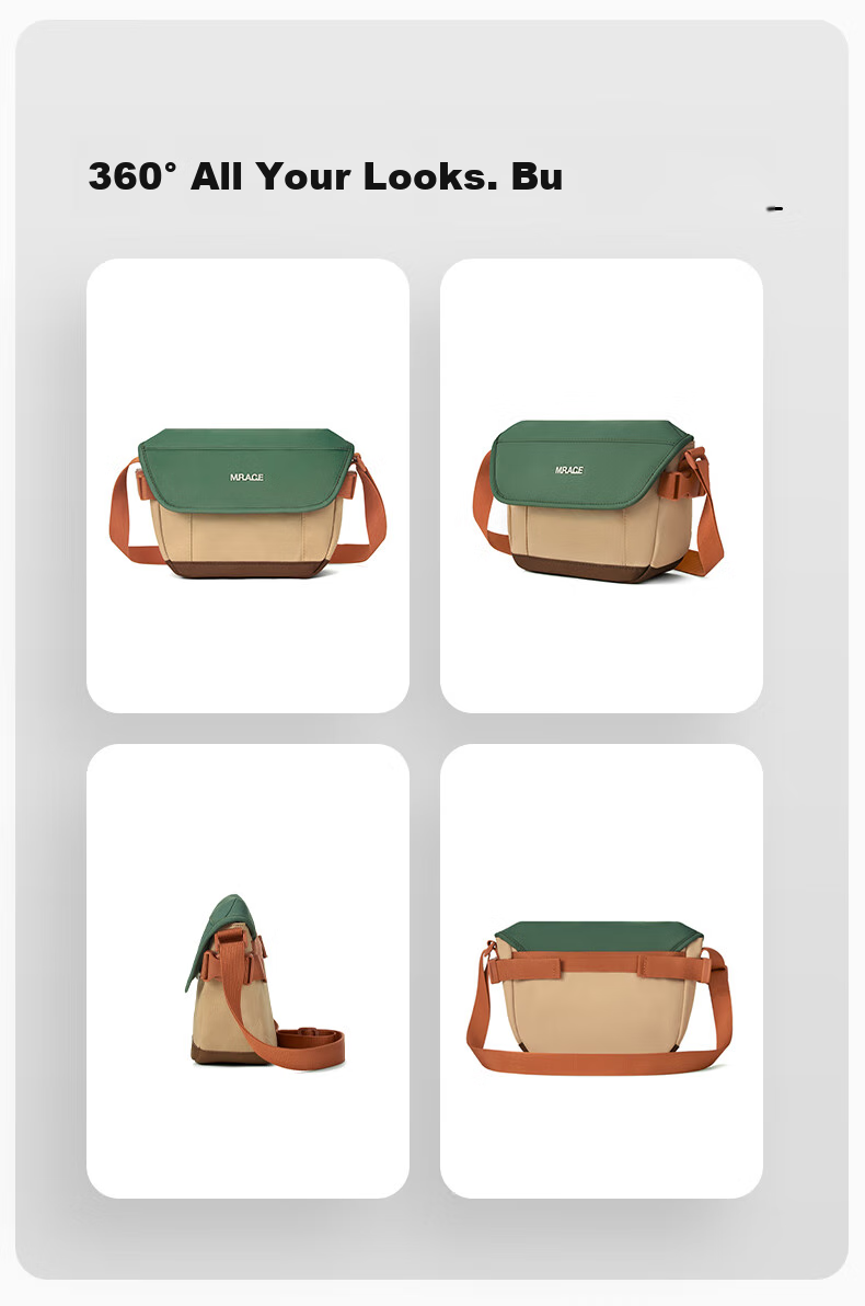 Mr.ace Homme Lightweight Casual Shoulder Bag, Versatile Crossbody Bag for Outdoor Use, Commuter Canvas Saddle Bag for Women And Men, Mountain Gree 5