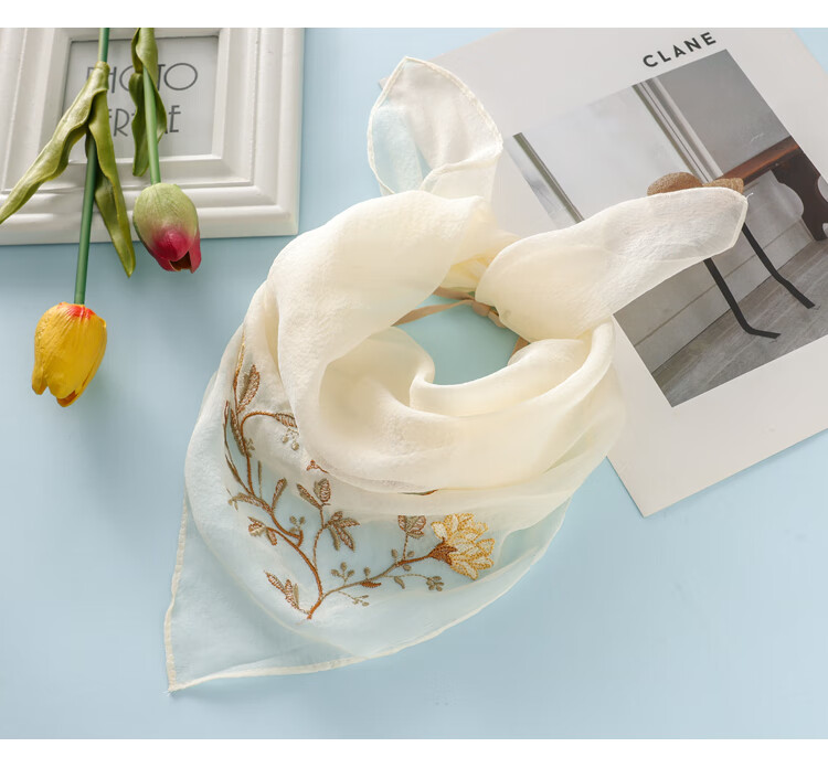 Shanghai Story Silk Protective Face Shield Women Summer Sun Protection Mulberry Silk Embroidered Sunshade Mask Veil Neck Guard Mother's Day Birthday Gift 14