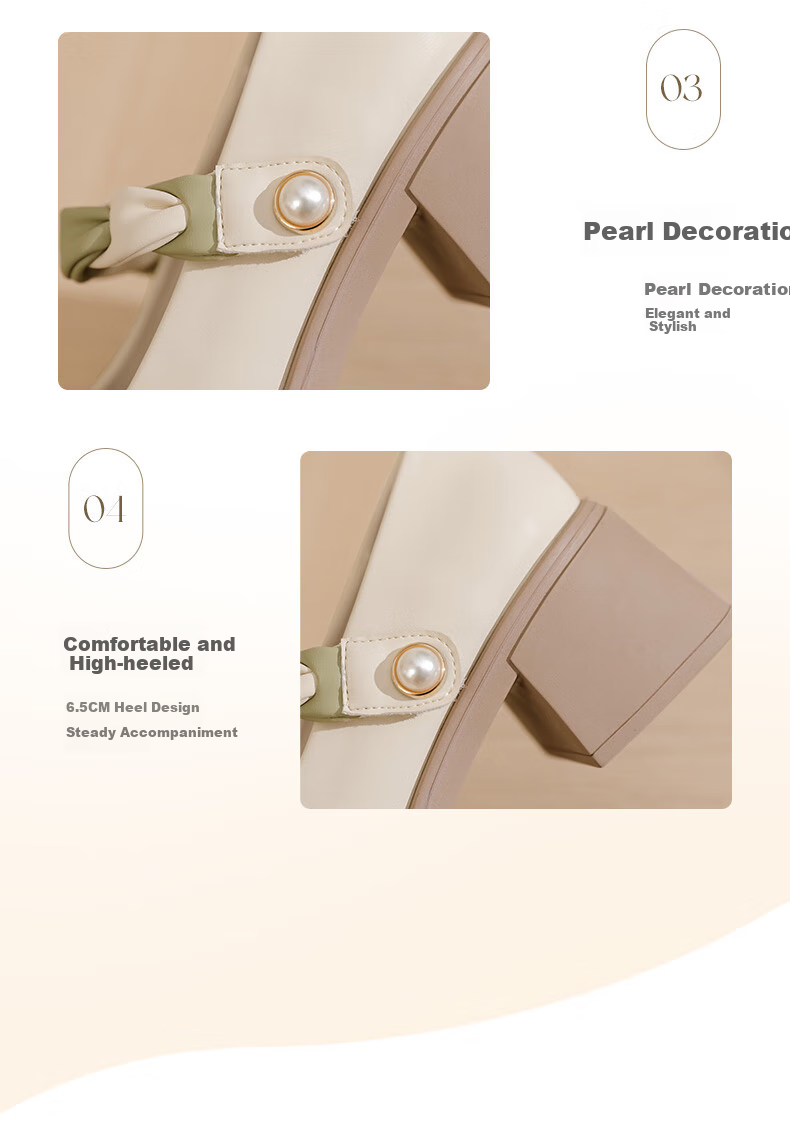 DAPHNE French Mary Jane Women's Shoes, 2026 New Style Shallow Mouth Elegant Pumps, Evening Shoes, Chunky Heel High Heels, Apricot Color, Size 38 6