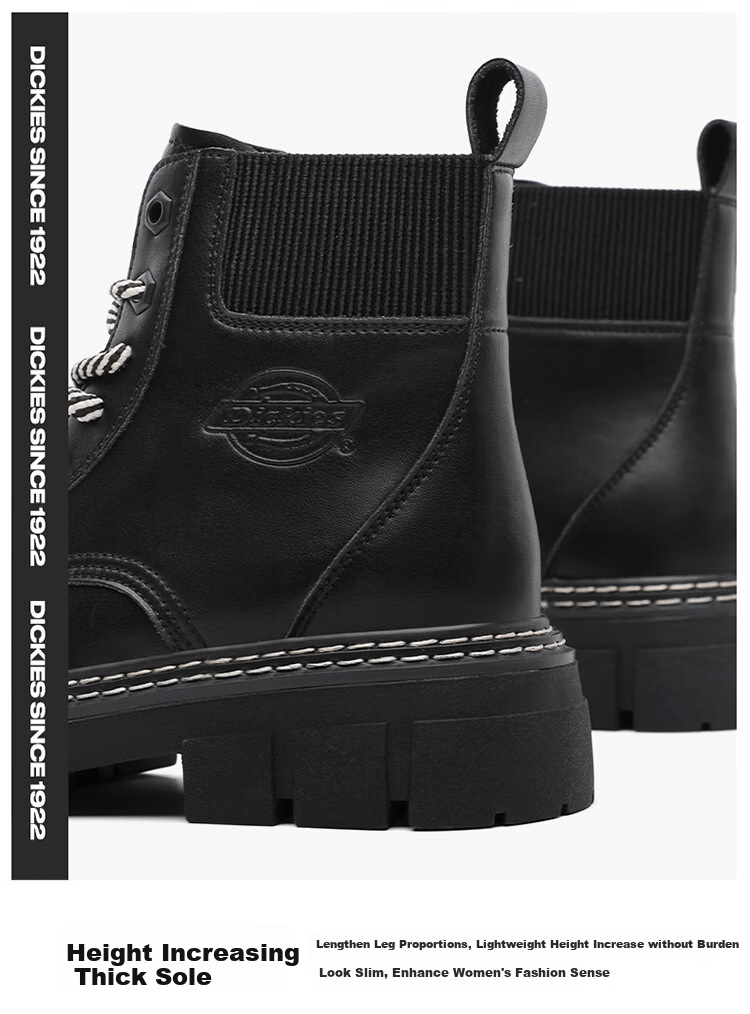 Dickies Women's Martin Boots, Fashionable Versatile Work Boots, High-Top Lace-Up Women's Boots, Beige, Size 35 5