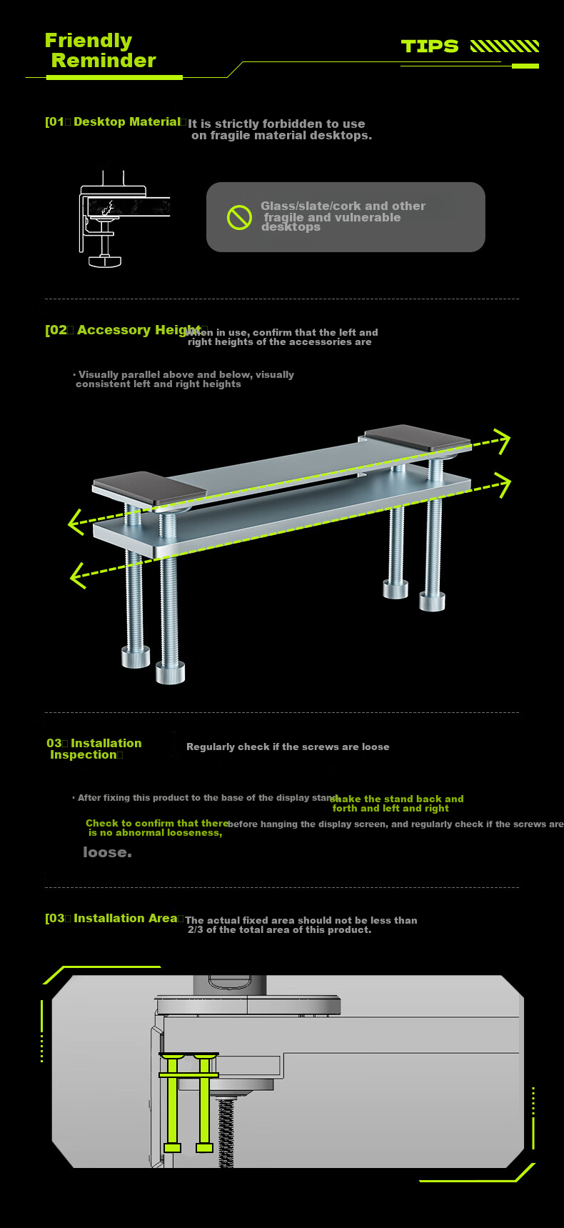 HUMANEX Bracket Clamp Table Accessory, Monitor Bracket Clamp Installation Auxiliary Accessory, ZP-32 3