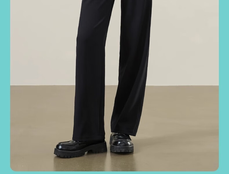 Langsha Women's Straight-Leg TR Twill Suit Pants High-Waist Draped Trousers Narrow and Wide-Leg Casual Pants Spring Autumn Workwear 27