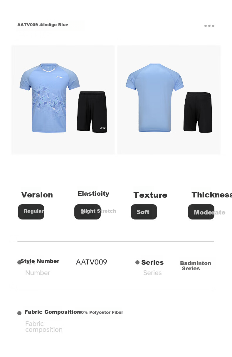 Li-Ning Badminton Outfit, Unisex Competition Set, Two-Piece Club Series Sportswear, Team Uniform 4