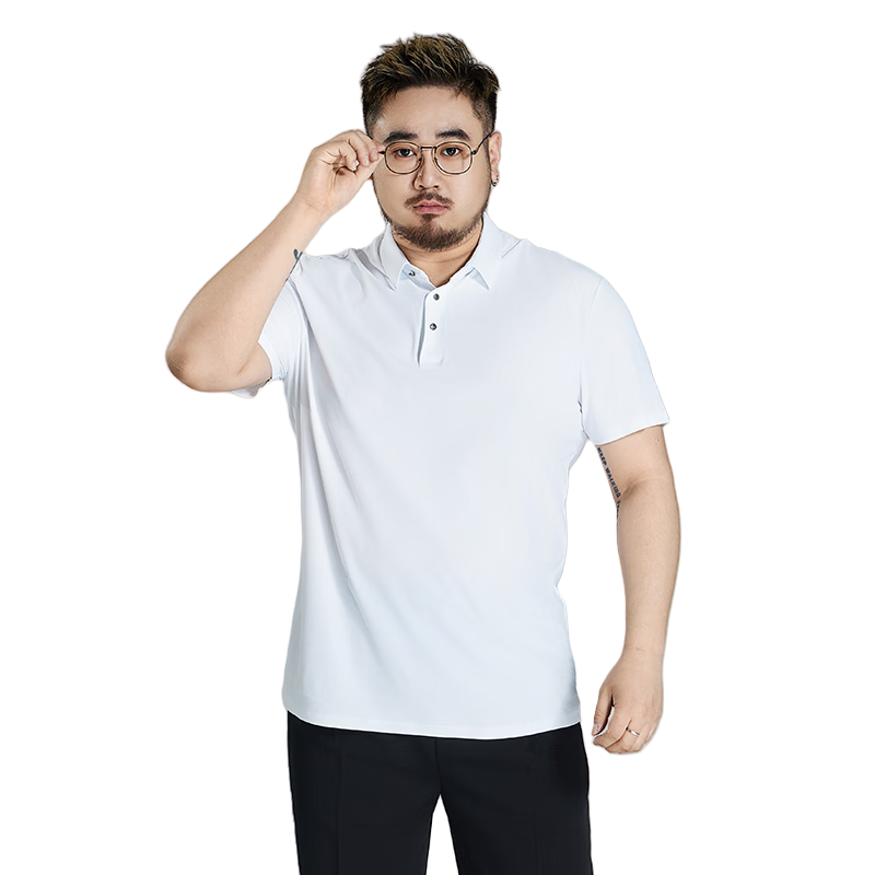 Ayoupang Seamless Plus Size Business Polo Shirt for Men, 2026 New Style, Ice Silk High Elasticity Collared Short-Sleeve T-Shirt, Loose Fit, Summer
