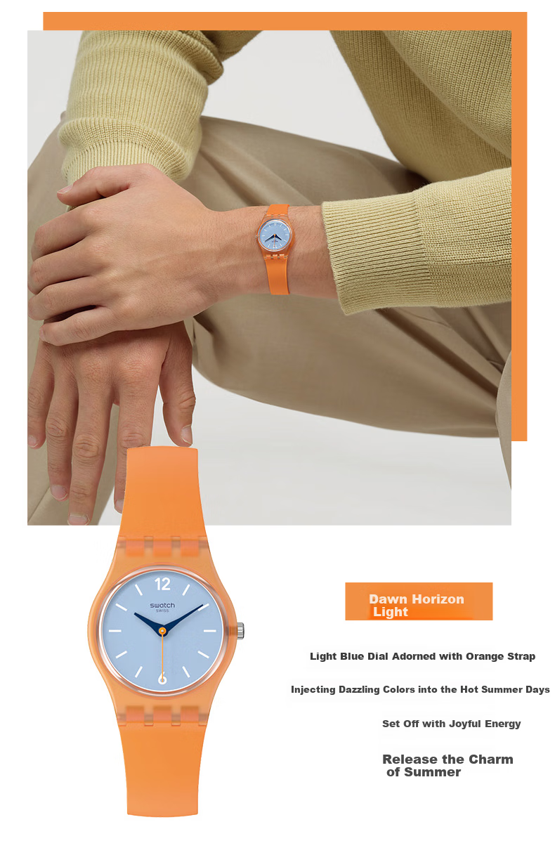 Swatch Swiss Watch, Compact Quartz Watch for Middle And High School Students' Exams, Gift for Girlfriend, Holiday Present, Sky Daw 3