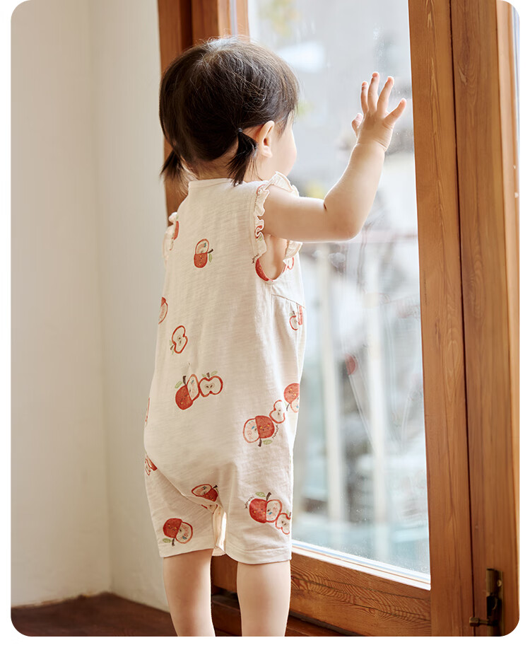 Weishi Muni [Slub Cotton] Baby Romper Summer Short Sleeve Thin Cute Baby Girl Clothes Summer Outfit 10