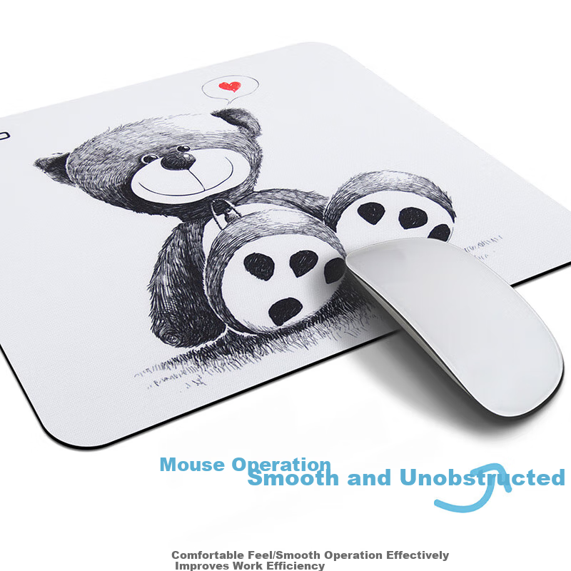 EXCO 2-Pack Cute Bear Mouse Pad, Small Cartoon Anime Laptop Office Mat, Portable Gaming Simple Office Supplies for Women 0285 7