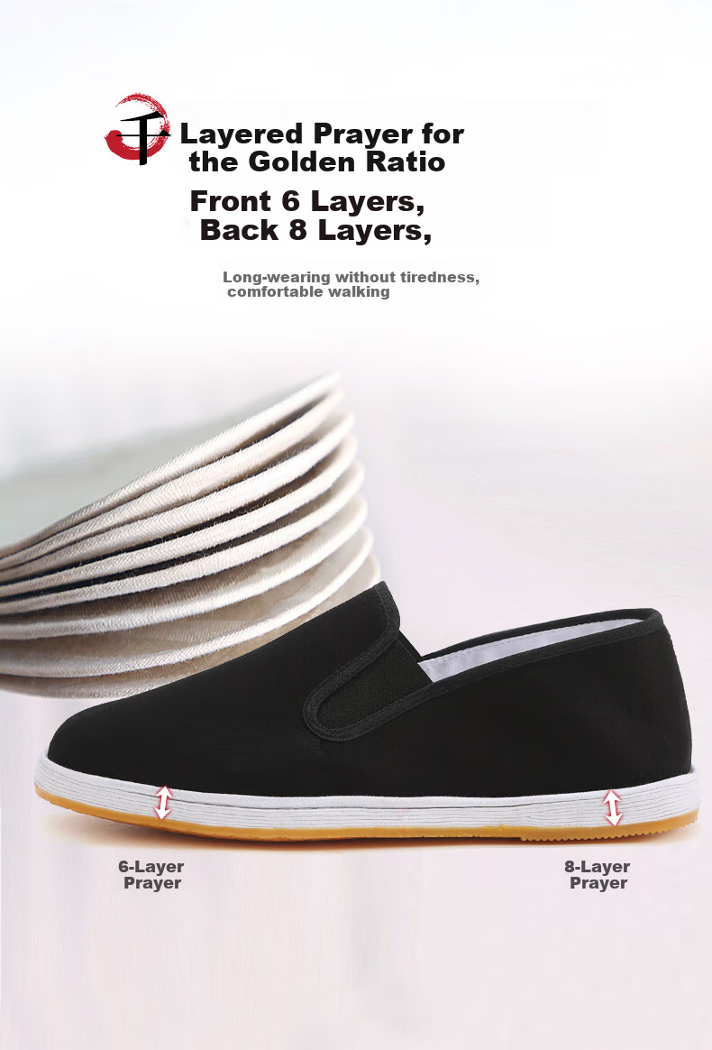 YUZHAOLIN Traditional Handmade Beijing Cloth Shoes with Thousand-Layer Sole, Slip-On Loafers for Men, Casual Shoes Y1S-1002 Size 44 5