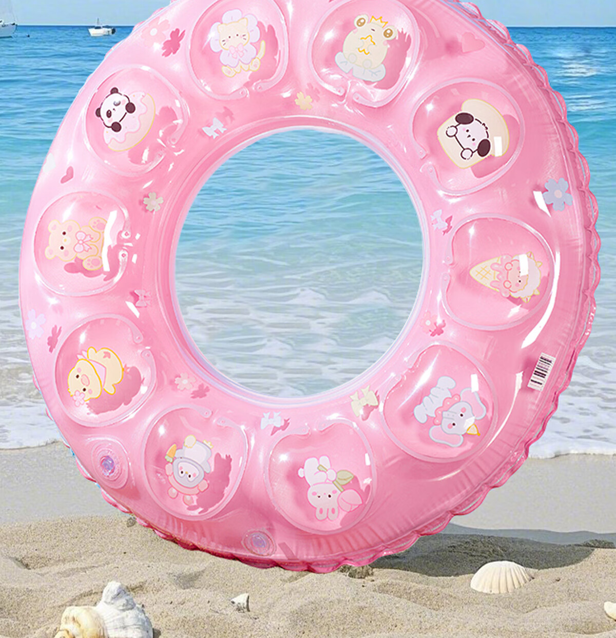 361° Children's Swimming Ring, for Boys And Girls, Anti-Rollover, Suitable for Beginners, Cute Underarm Inflatable Life Buoy, Light Sky Blue 3