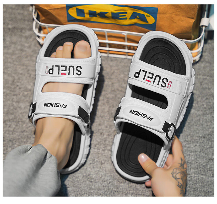CARTELO Men's Slippers for Outdoor Wear, Thick-Soled Casual Sandals for Summer 2026, Breathable Beach Shoes 10