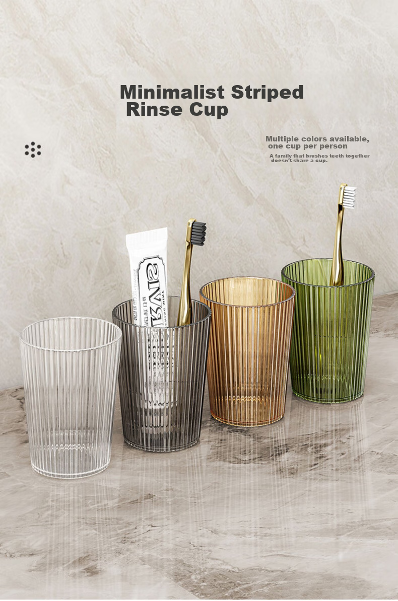 MUYA Mouthwash Cup, Toothbrush Cup for Home Use, Transparent Shatterproof Couple's Travel Toiletry Cup, Tooth Mug Cup, Toothbrush Cup, Set of 2 1
