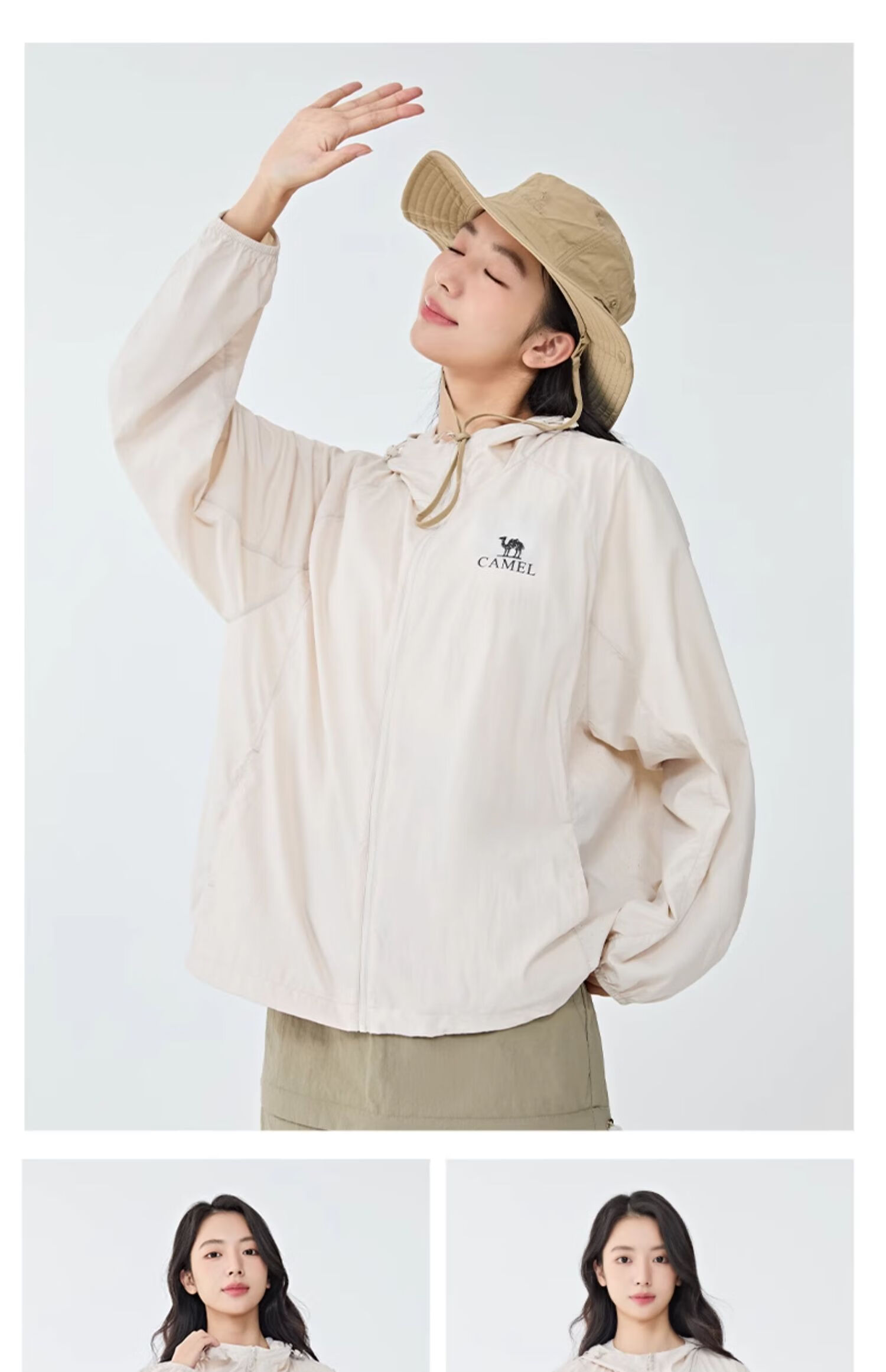 Camel Women's Mu Guang Sun Protection Jacket Unisex Lightweight Summer New Loose Breathable Cooling UV Protection Shirt 24