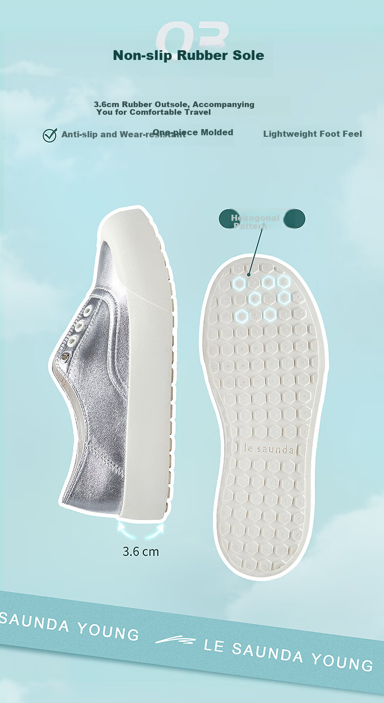 Le Saunda Shen Mengchen Same Style White Sneakers Slip-On Casual Shoes for Women with Premium Feel 39301 Off-White OWL Size 35 4