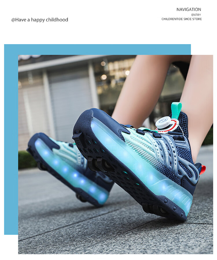 BKG Boys' Autumn New Breathable Mesh Sports Roller Skates for Students, Girls' X25533-B15 15