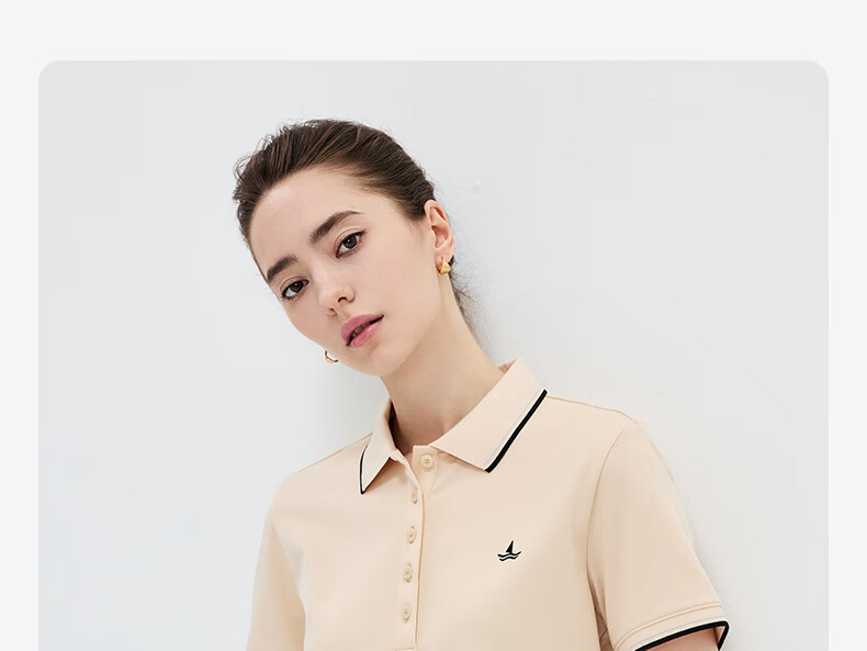 Navigare Women's Basic Collared T-Shirt, Commuter Short-Sleeve Polo Shirt, 2325525529 27