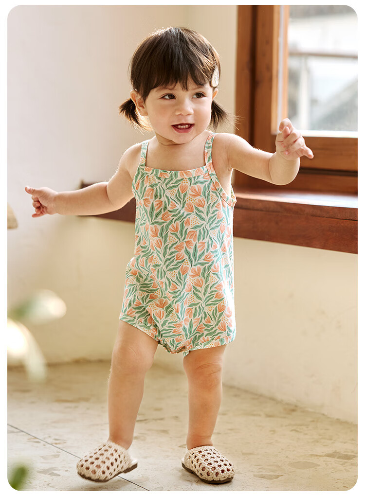 Wismorni Baby Romper, Summer Infant Bodysuit, Sleeveless Onesie, Thin And Breathable 14