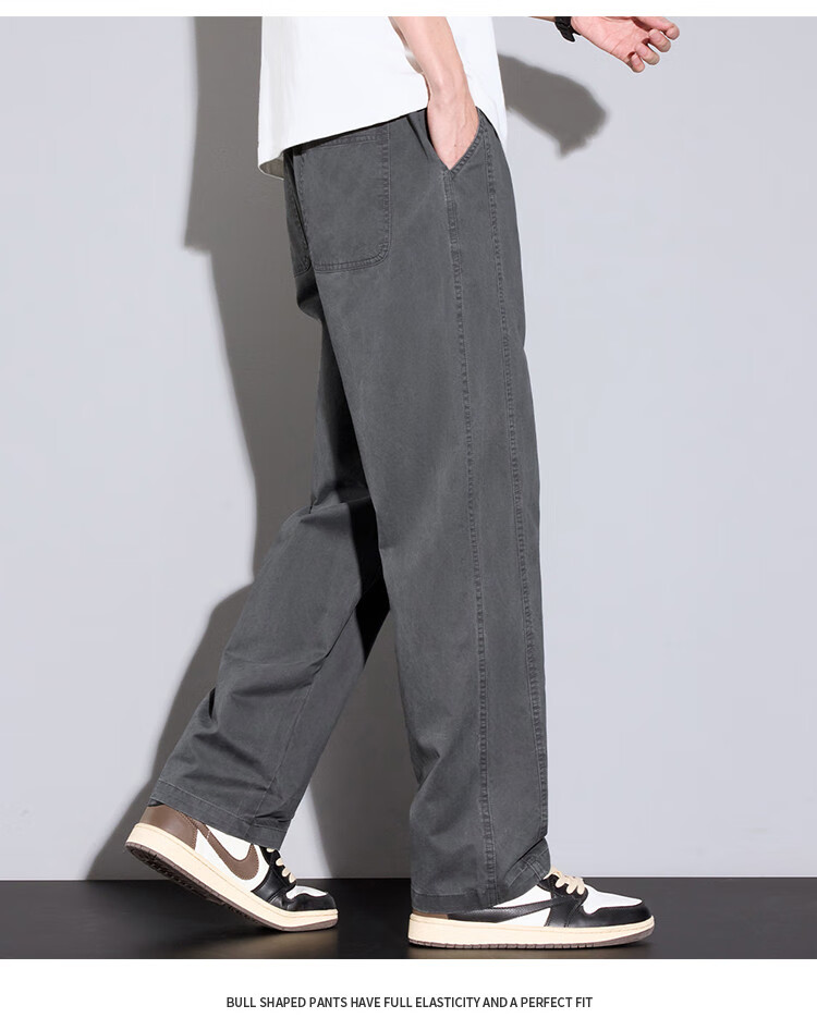 JEEP High-End Men's Casual Pants, New Spring And Autumn 2026 Style, Loose Straight-Leg Trousers, Trendy Wide-Leg Long Pants for Me 20