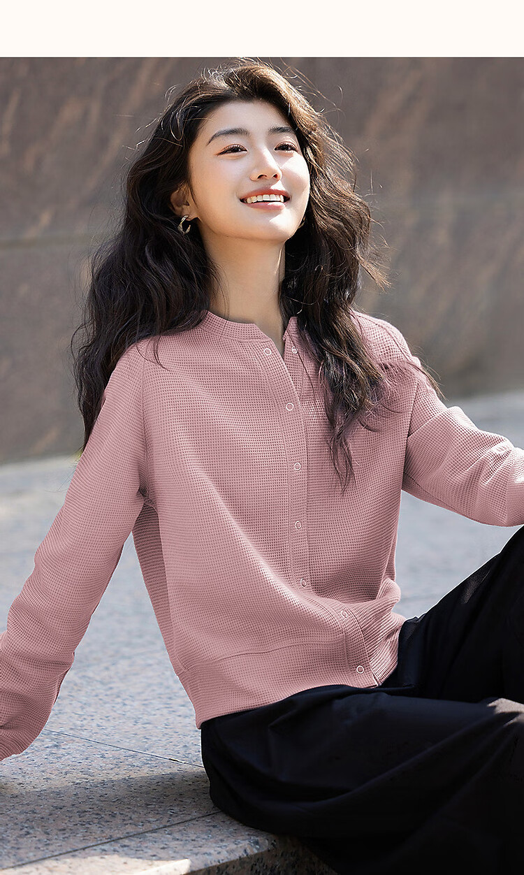 Dme [Natural Series] Spring And Autumn Korean-Style Waffle Texture Four-Button Slim-Fit Women's Jacket 17