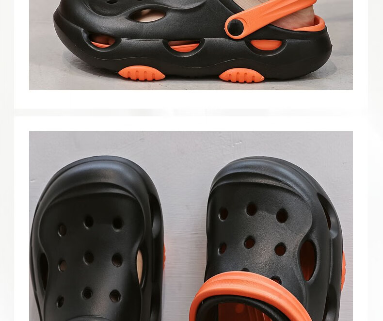Huameijianbu Men's Outdoor Quiet Thick-Soled Non-Slip Beach Sandals with Perforated Design, HM2426 White And Black, Size 40-41 21