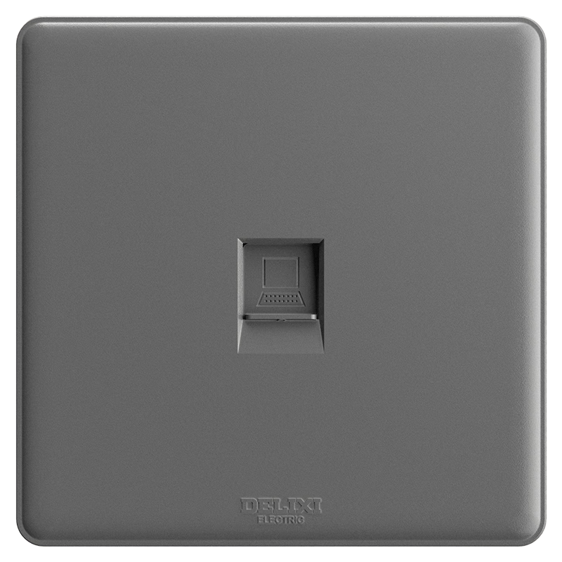 DELIXI CD815 Series 8-Core Network Computer Socket Panel Starry Gray