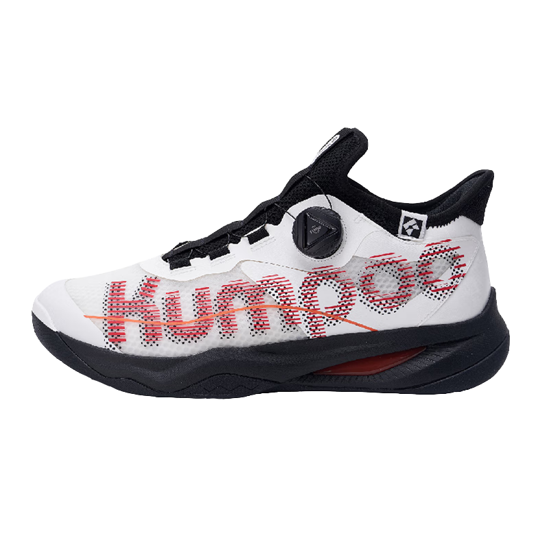 Kumpoo Badminton Shoes, Breathable, Shock-Absorbing, Non-Slip, Wear-Resistant, Xunfeng Professional Thick Yi PRO KH-G826S, White Red Black, Size 40