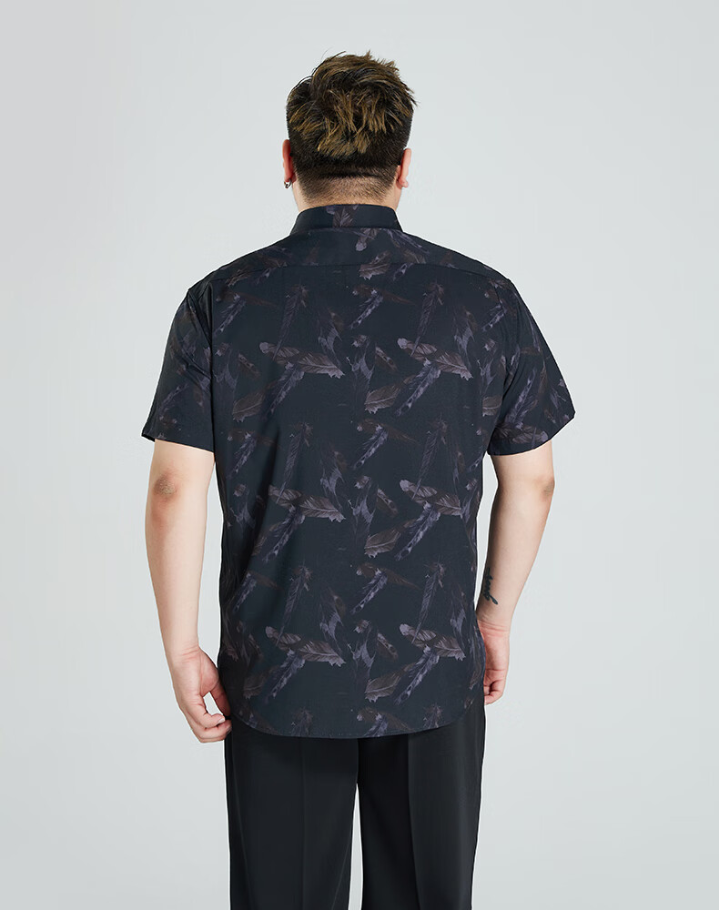 Ayoupang Summer Ice Silk Plus Size Short Sleeve Floral Shirt, Loose Fit, Large Size, Stretchy, Seamless, Casual Blouse 13