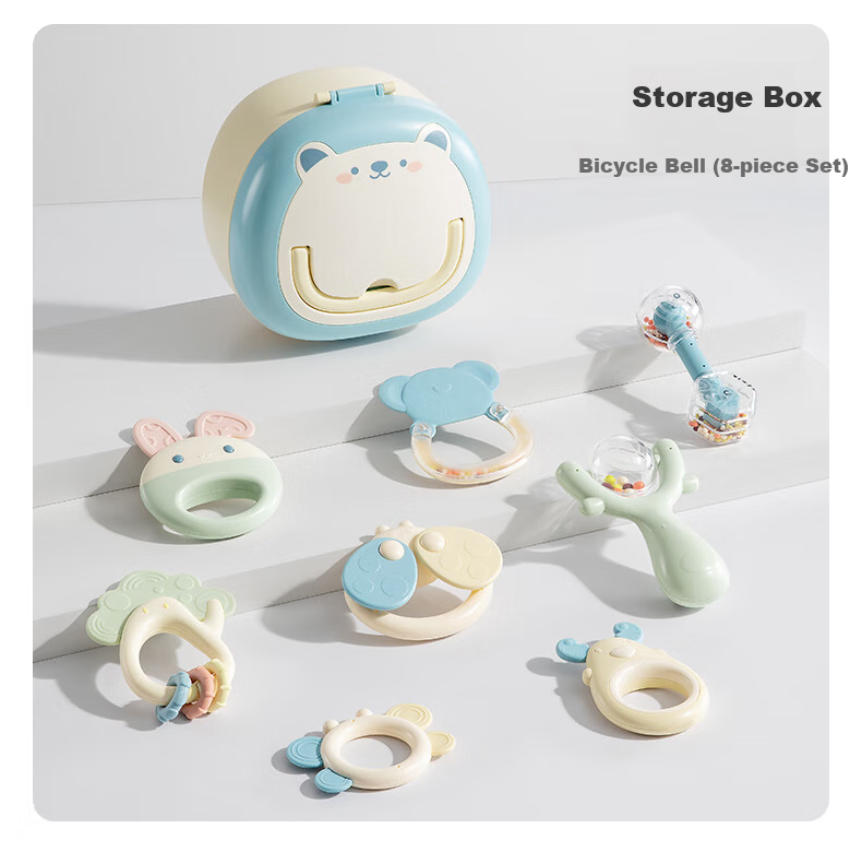 Beitaisi Baby Rattle Toy, Chewable Teether, Infant Toy Gift Box, 0-6 Months And 1 Year Old Grip Training, 6-Piece Set 25