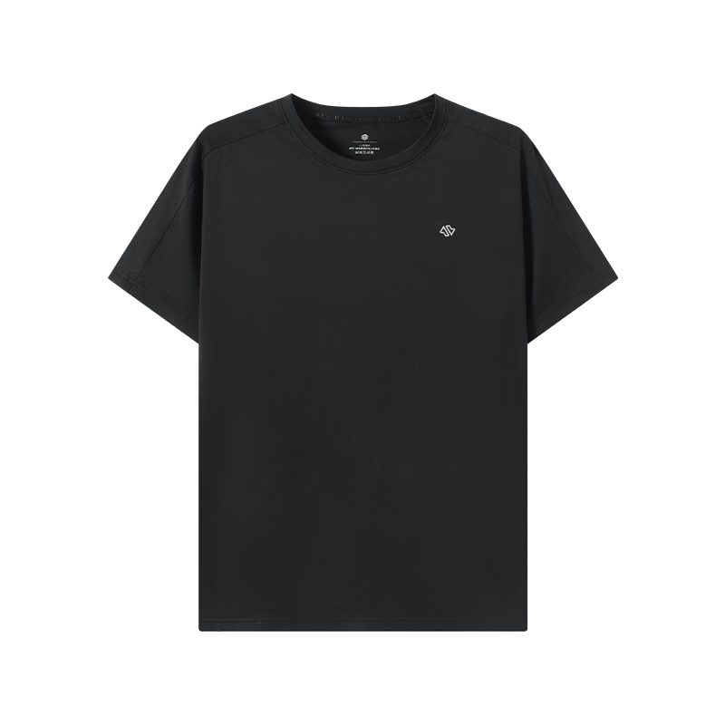JD Original [Ultra-Fast Drying] Men's Sports Short-Sleeve T-Shirt for Running, Fitness, Outdoor Summer Wear, Black, Size L