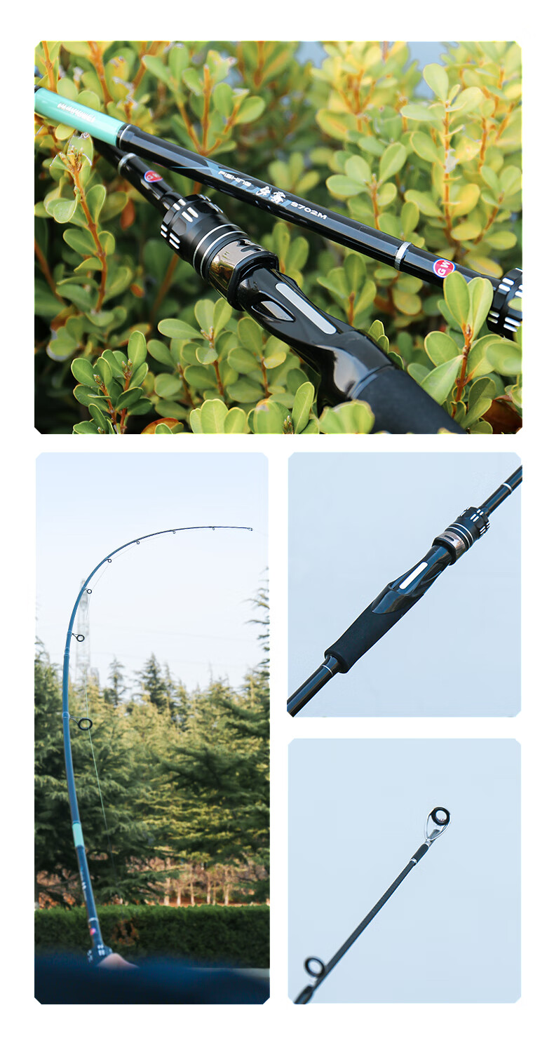 GW GW GW Fishing Rod Evening Mist Lure Rod Straight Handle Black Bass and Qiaozui M Action Lure Fishing Rod 1.8m 7