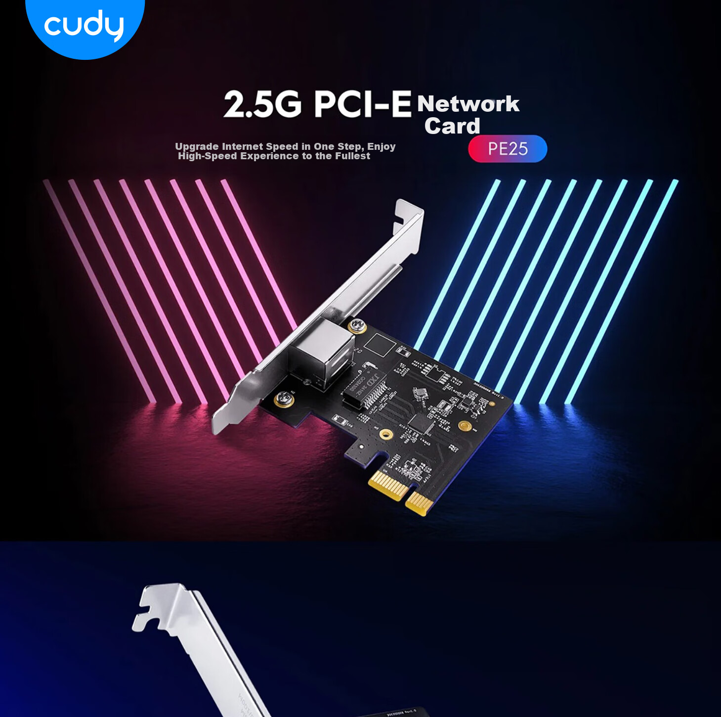 CUDY Wired Network Card, 2.5G PCI-E Desktop Computer Server, Built-In High-Speed Ethernet, Compatible with Windows/Linux/DSM Systems 1