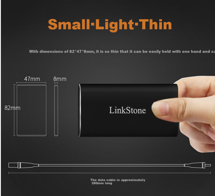 LinkStone mSATA to USB 3.0 External Hard Drive Enclosure, SSD Enclosure, Laptop Mini Portable Enclosure with All-Aluminum Shell, E510 New Model 2