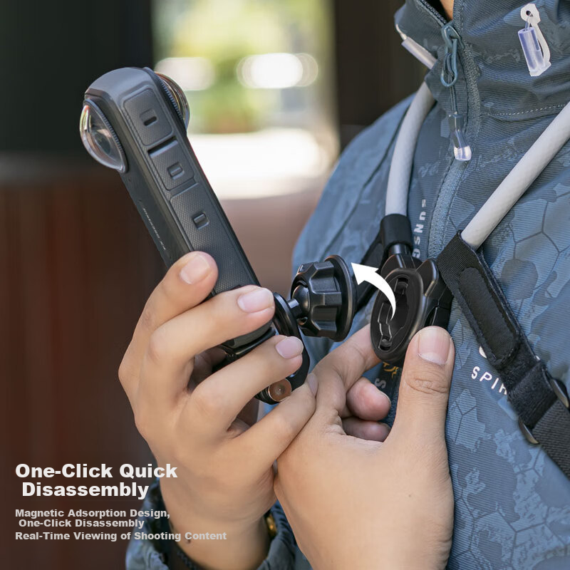 Магнитный шейный ремешок SUREWO для Insta360 X5, совместимый с DJI Osmo Action X4, ремешок для шеи с видом от первого лица и креплением на грудь, аксессуар для экшн-камеры