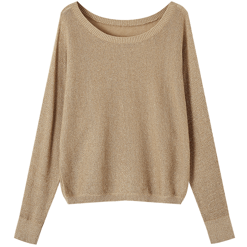 Dme [Jinsimian Sha] Spring And Autumn Lightweight Mature Retro Style Ribbed Round Neck Sweater, Batwing Sleeve, Concealing Knit Sweater, Women's Top