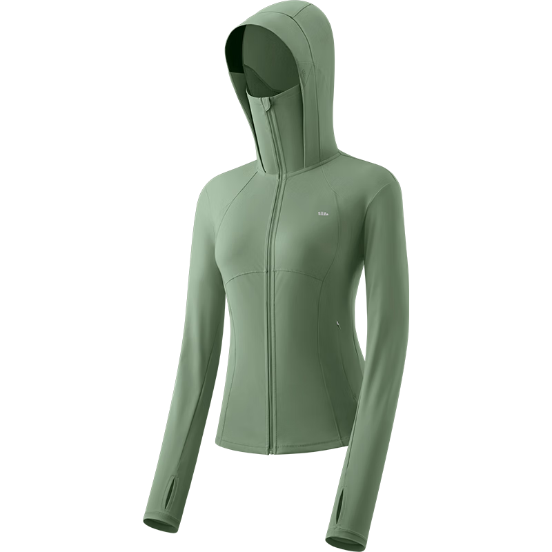 Beneunder Women's Sports Sun Protection Clothing AL900, Hot Girl Sunscreen Jacket, UV-Resistant, Slimming, Outdoor, Woodland Green, Size M