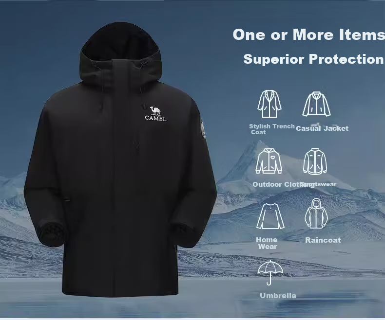 CAMEL [Yudawzhe] Outdoor Three-In Jacket, Unisex Style, Windproof And Waterproof Mountaineering Coat 3
