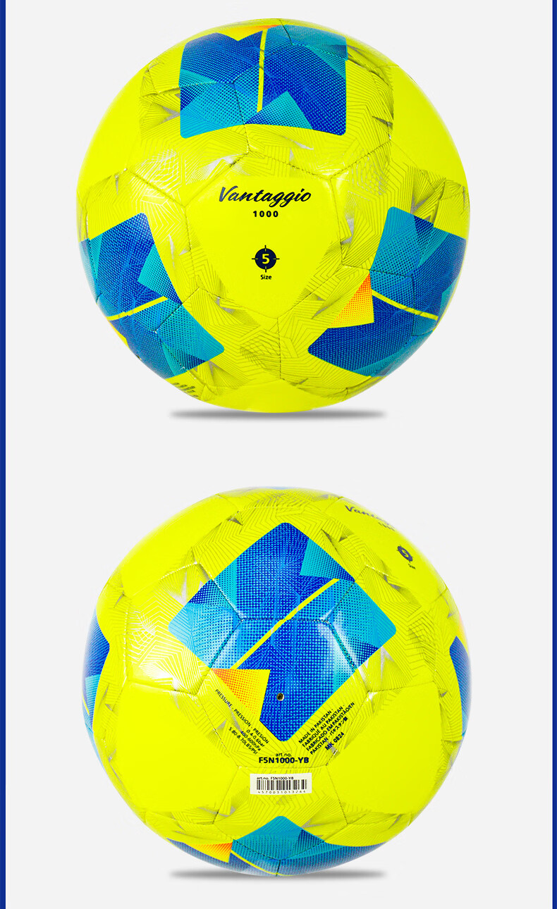 Molten Football Size 5 F5N1000 - YB Yellow-Blue Student Training and Entertainment Soccer Ball 2