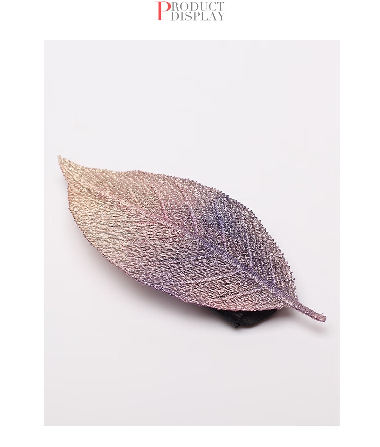 CHIMERA Leaf Embroidered Handmade Hair Clip Barrette Side Bang Hairpin Hair Accessory for Women Qixi Festival Gift 5