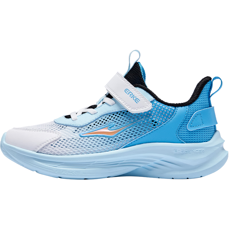 ERKE Kids Unisex Sports Shoes Children's Summer Mesh Running Shoes White/Pool Blue Size 33